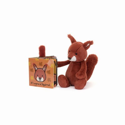 Jellycat If I Were a Squirrel Board and Bashful Squirrel Medium New Zealand | ZLGFV4839